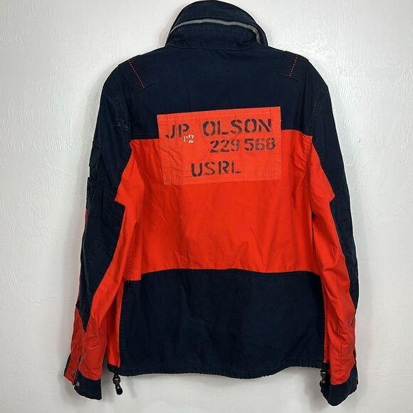 Polo Ralph Lauren USRL Reconnaissance Nautical Jacket In Orange And Navy Size L - Picture 8 of 15